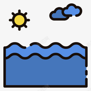 湖海报湖39号村线形颜色图标