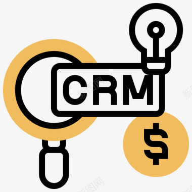 CRM客户关系管理8黄影图标