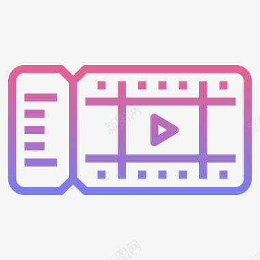 电影票矢量电影票电影18线性梯度图标