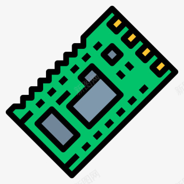Intel芯片芯片组计算机硬件35线性彩色图标