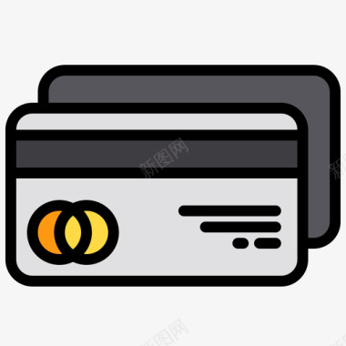 信用卡宣传册信用卡黑色星期五85线性彩色图标