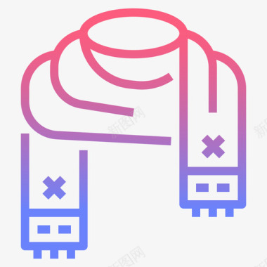 围巾围巾裁缝4线性渐变图标