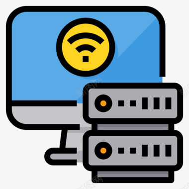 物联网展架电脑物联网83线性颜色图标