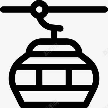 矢量缆车缆车娱乐72直线型图标