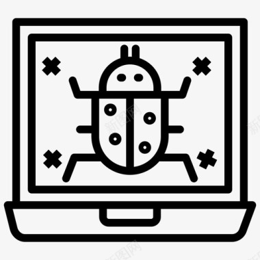 网页调试计算机错误错误跟踪计算机病毒图标