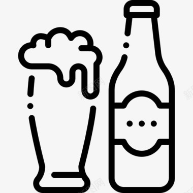 庆祝啤酒瓶派对庆祝18直系图标