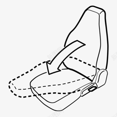 面料舒适倾斜座椅舒适前部图标