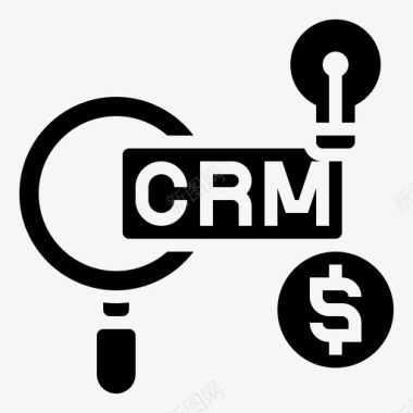 CRM客户关系管理6字形图标