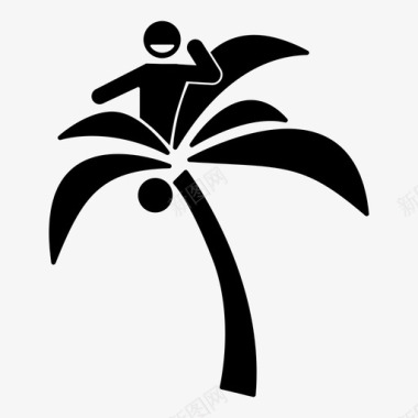 爬树者攀爬者椰子树图标