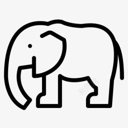 大象轮廓大象动物44轮廓高清图片