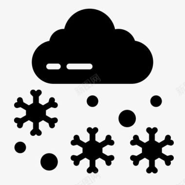 矢量雪怪雪自然灾害44固体图标