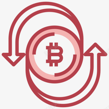 转移区块链和金融科技4红色图标