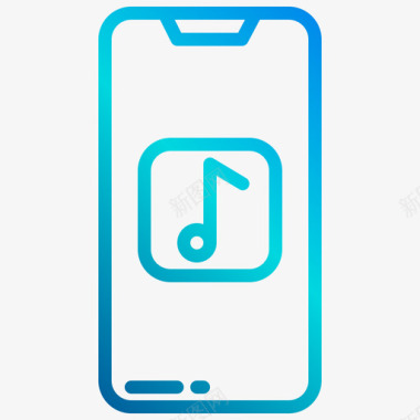 青桔音乐应用logo图标应用程序音乐应用程序线性梯度图标