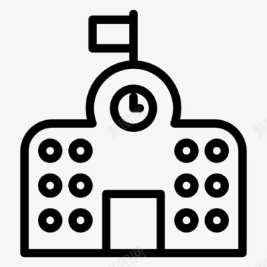 建成小康社会学校大楼教育大楼图标