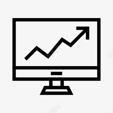 成长图表成长液晶显示器图标