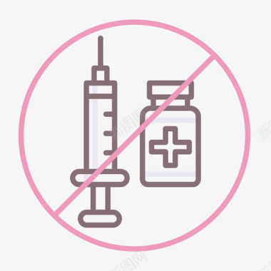 打疫苗没有疫苗疫苗和疫苗接种1线颜色图标