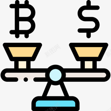 平衡法平衡比特币146线性颜色图标