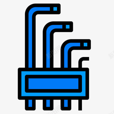 六角扳手家用工具4线性颜色图标