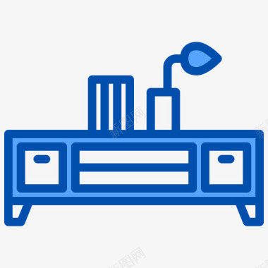 矢量抽屉柜抽屉柜家具58蓝色图标