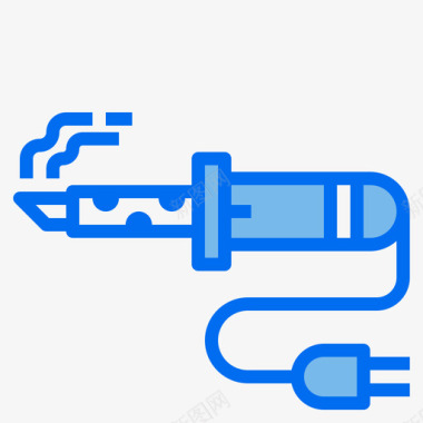 元件设计烙铁电子元件4蓝色图标