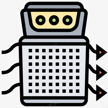空气净化器空气污染5线性颜色图标