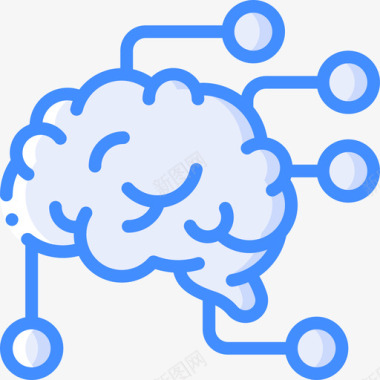 大脑矢量大脑神经学3蓝色图标