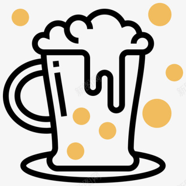 酒杯啤酒杯饮料58黄影图标