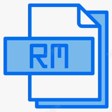 PDF文件格式Rm文件文件格式5蓝色图标