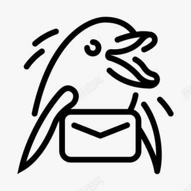 海豚有字母邮件线样式鸟类和动物有字母图标