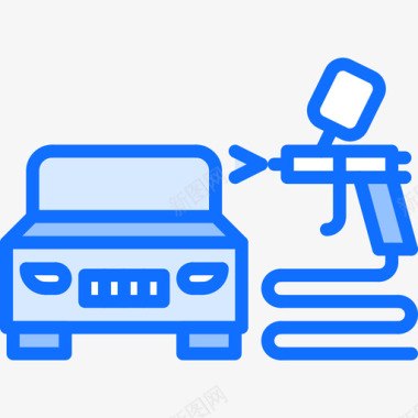 汽车喷漆洗车19蓝色图标