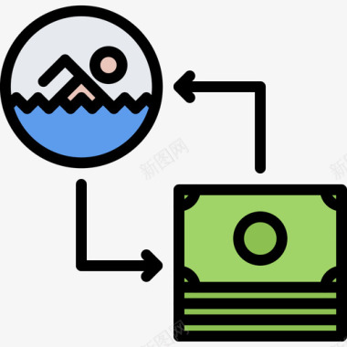 交换游泳者2彩色图标