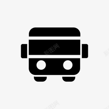 公共标识红汽车自动公共汽车图标