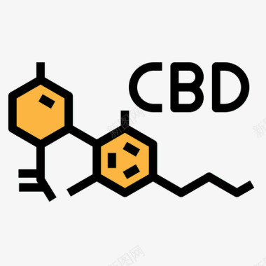 活性分子分子大麻10线状颜色图标