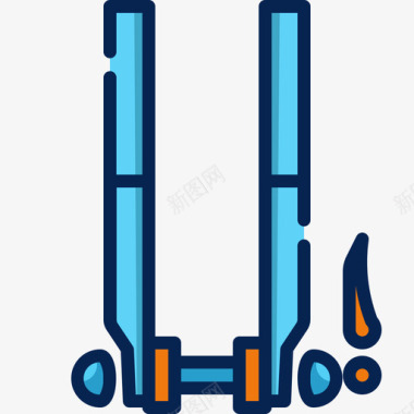 噼叉自行车叉自行车配件4线颜色图标