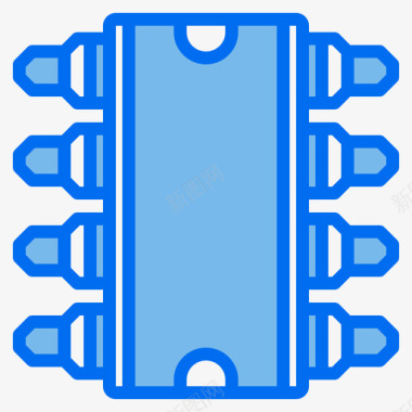 芯片电子元件4蓝色图标