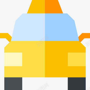 公共标识红出租车公共交通18平层图标