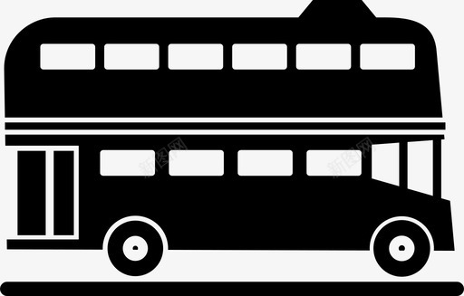 公共标识红公共汽车交通工具旅行图标