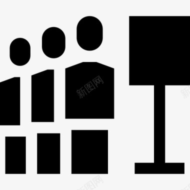 公共标识红排队公共交通19已满图标