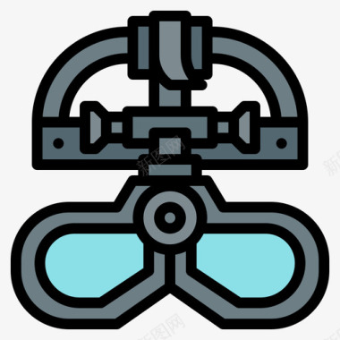 护目镜护目镜军用76线性颜色图标