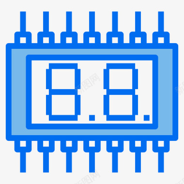 元件设计显示器电子元件4蓝色图标