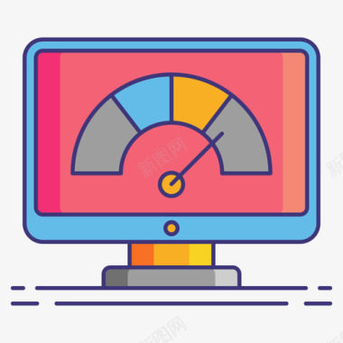 速度页面速度网络营销1线性颜色图标