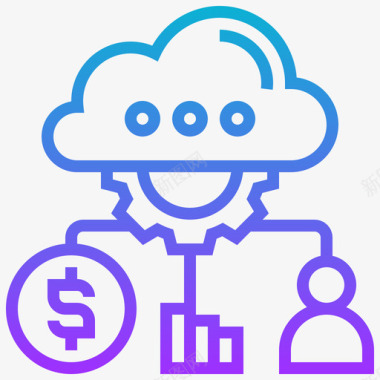 水墨数字8免扣分析数字经济8梯度图标