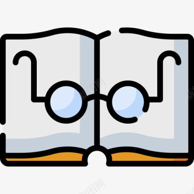 眼镜书籍16线性颜色图标