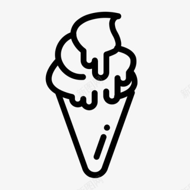 冰激凌冰淇淋冰激凌甜筒图标