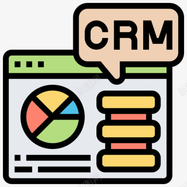 CRM客户关系管理7线性颜色图标