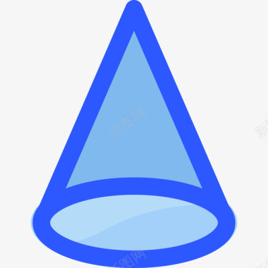 圆锥体数学13蓝色图标