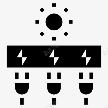 太阳能充电桩太阳能固体图标