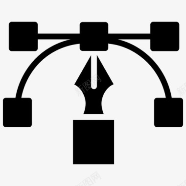 自动化设计工具锚点曲率工具图标