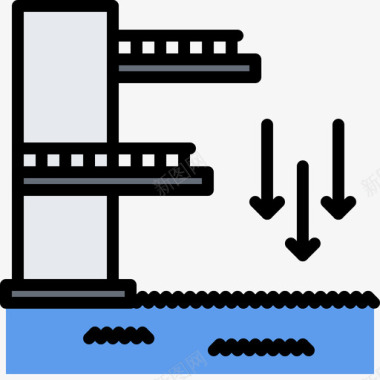 宽容运动员跳水板游泳运动员2彩色图标
