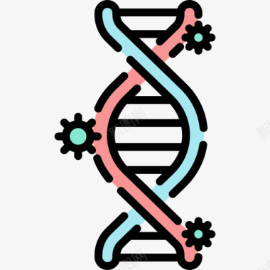dna细胞核Dna冠状病毒155线状颜色图标